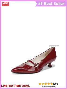 Mary Jane Pump with Kitten Heel & Pointed Toe, Semi Formal Dress Shoe